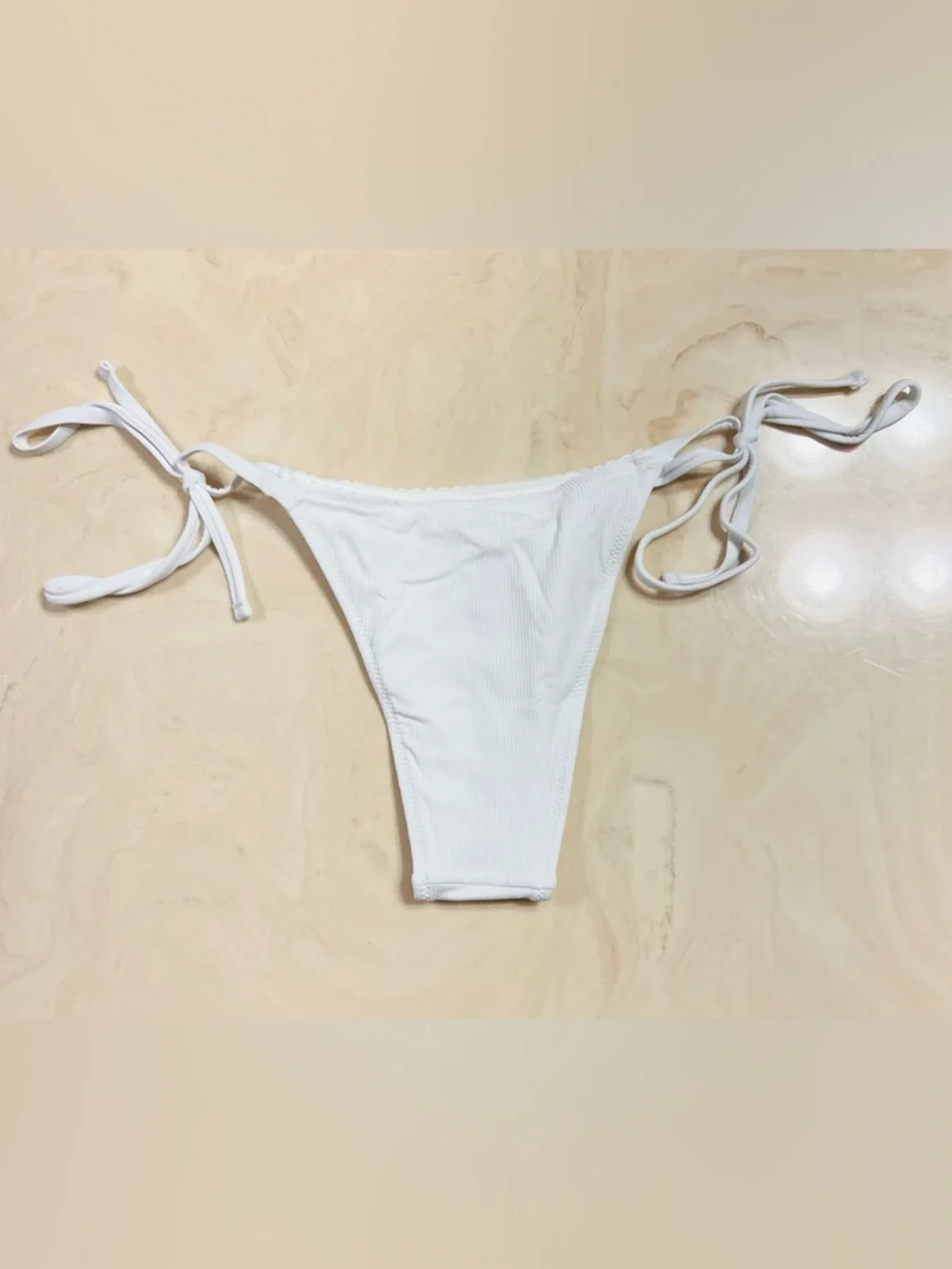 PINK by FRANKIES BIKINIS Cape May Top Rosemary Bottom Bikini White Rosette L